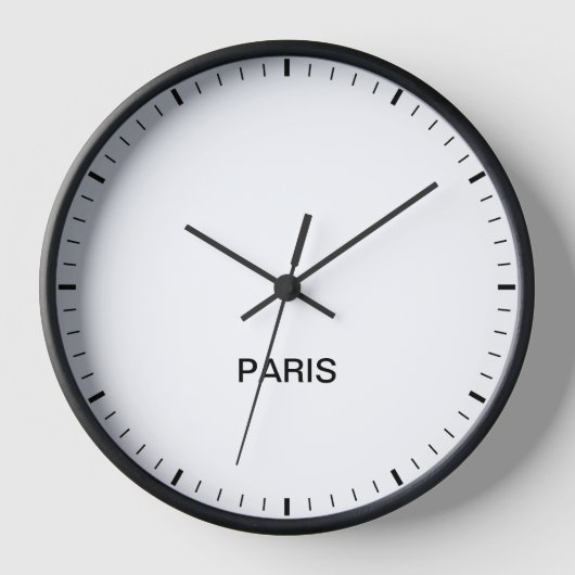 Paris France Time Zone Newsroom Style-klok (Voorkant)