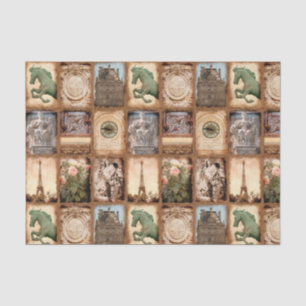 Paris France Travel Photo Collage Tissuepapier