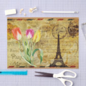 Paris France Tulip Decoupage Vintage Ephemera Tissuepapier (Craft)