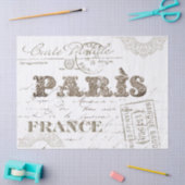 Paris France Typography  Carte Postale Bird Tissuepapier (Craft)