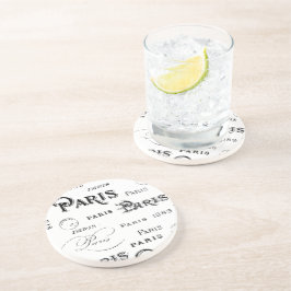 Paris France Typography Souvenirs Zandsteen Onderzetter