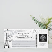 Paris France verjaardagsfeestje instapkaart Kaart (Staand voorkant)