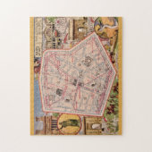 Paris France Vintage Map 11x14 Legpuzzel (Verticaal)