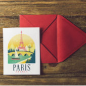 Paris France Vintage Travel Briefkaart