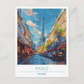 Paris France Vintage Travel Briefkaart (Voorkant)