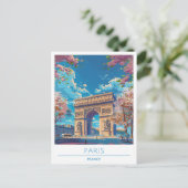 Paris France Vintage Travel Briefkaart (Staand voorkant)