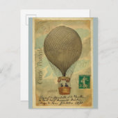 Paris France Vintage Travel Briefkaart (Voorkant / Achterkant)