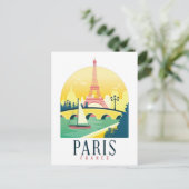 Paris France Vintage Travel Briefkaart (Staand voorkant)