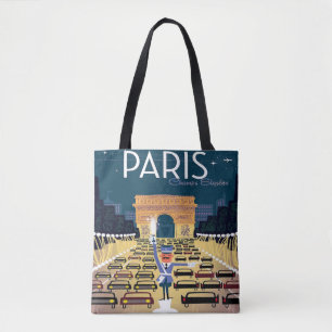 Paris France Vintage Travel Canvas tas