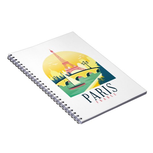 Paris France Vintage Travel Notitieboek (Rechterzijde)