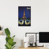 Paris, France Vintage Travel Poster 1970ca (Thuiskantoor)