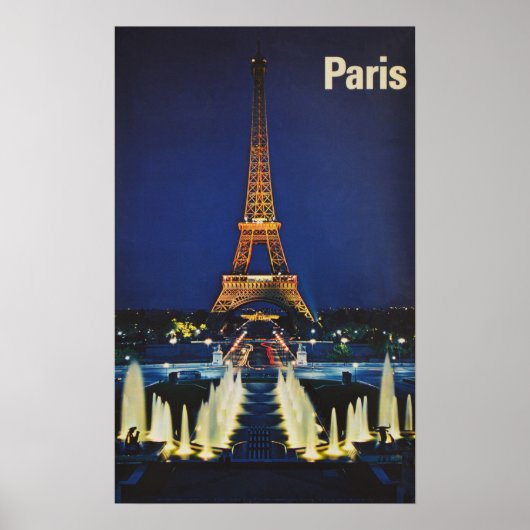 Paris, France Vintage Travel Poster 1970ca (Voorkant)