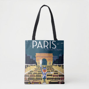 Paris France Vintage Travel retro Tourism vakantie Tote Bag