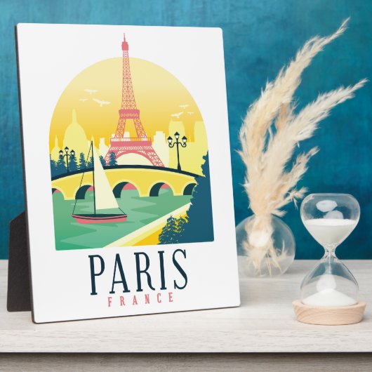 Paris France Vintage Travel Romantic Fotoplaat (Zijkant)