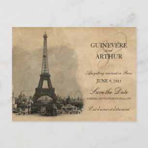  Paris France Wedding Save the Date Aankondigingskaart