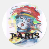 Paris France Woman Sticker (Voorkant)