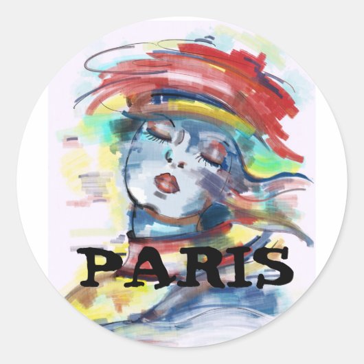 Paris France Woman Sticker (Voorkant)