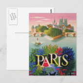 Paris    FranceVintage Travel briefkaart (Voorkant / Achterkant)