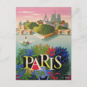 Paris    FranceVintage Travel briefkaart