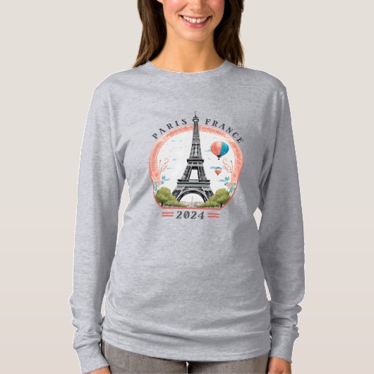 Paris Frankrijk 2024 Shirt met lange mouwen, Parij (Voorkant)