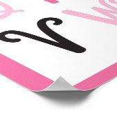 Paris Frankrijk Alfabet A tot Z op Heet Roze Poster (Hoek)