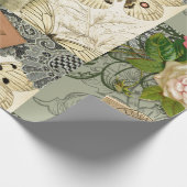 Paris Frankrijk Antiek kunstwerk Collage Eiffel Fr Cadeaupapier (Hoek)