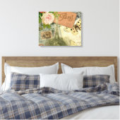 Paris Frankrijk Antiek kunstwerk Collage Eiffel Fr Canvas Afdruk (Insitu (Slaapkamer))