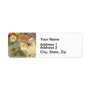 Paris Frankrijk Antiek kunstwerk Collage Eiffel Fr Etiket