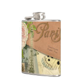 Paris Frankrijk Antiek kunstwerk Collage Eiffel Fr Heupfles (Links)