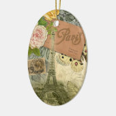 Paris Frankrijk Antiek kunstwerk Collage Eiffel Fr Keramisch Ornament (Links)