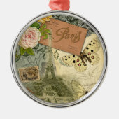 Paris Frankrijk Antiek kunstwerk Collage Eiffel Fr Metalen Ornament (Voorkant)