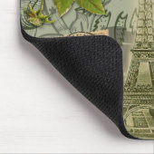 Paris Frankrijk Antiek kunstwerk Collage Eiffel Fr Muismat (Hoek)