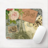 Paris Frankrijk Antiek kunstwerk Collage Eiffel Fr Muismat (Met muis)