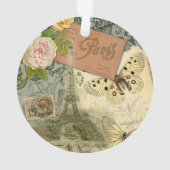 Paris Frankrijk Antiek kunstwerk Collage Eiffel Fr Ornament (achterkant)