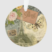 Paris Frankrijk Antiek kunstwerk Collage Eiffel Fr Ornament (voorkant)