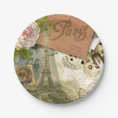 Paris Frankrijk Antiek kunstwerk Collage Eiffel Fr Papieren Bordje (Voorkant)