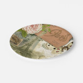 Paris Frankrijk Antiek kunstwerk Collage Eiffel Fr Papieren Bordje (Gekanteld)