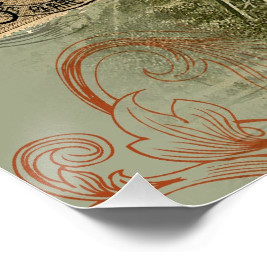 Paris Frankrijk Antiek kunstwerk Collage Eiffel Fr Perfect Poster (Hoek)