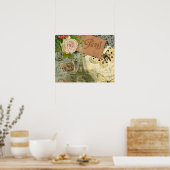 Paris Frankrijk Antiek kunstwerk Collage Eiffel Fr Poster (Keuken)