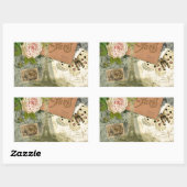 Paris Frankrijk Antiek kunstwerk Collage Eiffel Fr Rechthoekige Sticker (Vel)