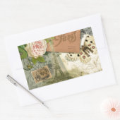 Paris Frankrijk Antiek kunstwerk Collage Eiffel Fr Rechthoekige Sticker (Envelop)