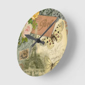 Paris Frankrijk Antiek kunstwerk Collage Eiffel Fr Ronde Klok (Hoek)