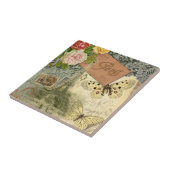 Paris Frankrijk Antiek kunstwerk Collage Eiffel Fr Tegeltje (Zijkant)