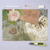 Paris Frankrijk Antiek kunstwerk Collage Eiffel Fr Tissuepapier (Craft)