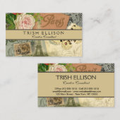 Paris Frankrijk Antiek kunstwerk Collage Eiffel Fr Visitekaartje (Voorkant / Achterkant)