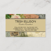 Paris Frankrijk Antiek kunstwerk Collage Eiffel Fr Visitekaartje (Achterkant)