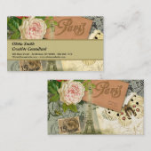 Paris Frankrijk Antiek kunstwerk Collage Eiffel Fr Visitekaartje (Voorkant / Achterkant)