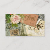 Paris Frankrijk Antiek kunstwerk Collage Eiffel Fr Visitekaartje (Achterkant)