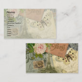 Paris Frankrijk Antiek kunstwerk Collage Eiffel Fr Visitekaartje (Voorkant / Achterkant)