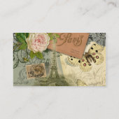 Paris Frankrijk Antiek kunstwerk Collage Eiffel Fr Visitekaartje (Achterkant)